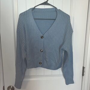 Light blue button up cardigan